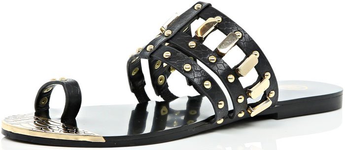 River Island Black Loop Studded