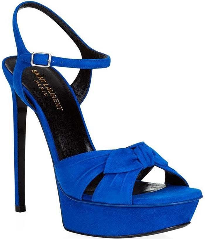 Saint Laurent Bianca in Blue Suede