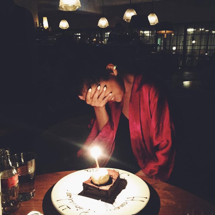 Selena Gomez's birthday photo posted on Instagram with the following caption: "I am the luckiest, happiest girl today. Thank you guys so much for all the bday wishes!! I love growing up with YOU. 🙈❤️"