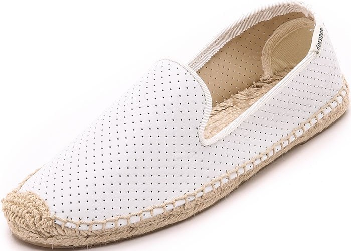 Soludos Perforated Leather Smoking Slipper Espadrilles