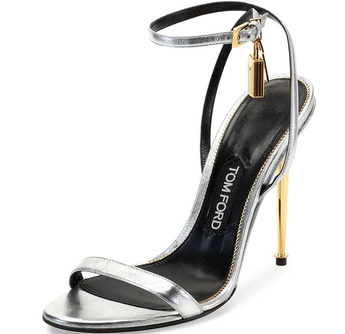 Tom Ford Ankle-Lock Sandals Silver