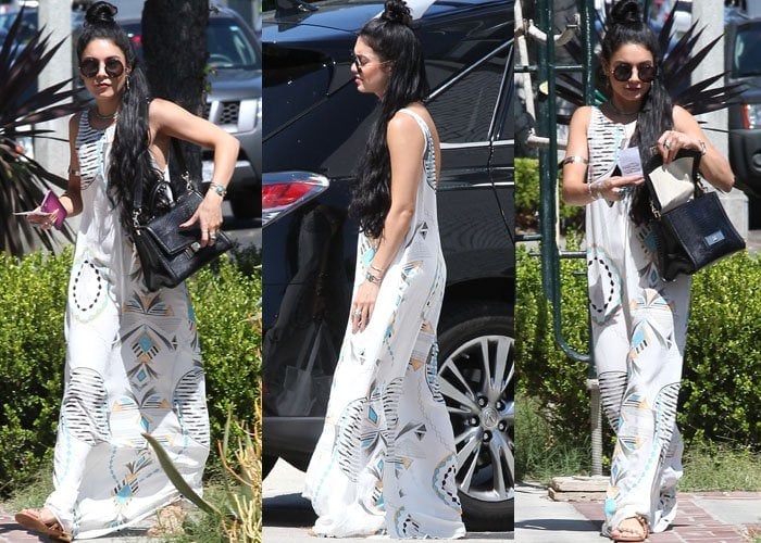 Vanessa Hudgens donned a backless maxi dress