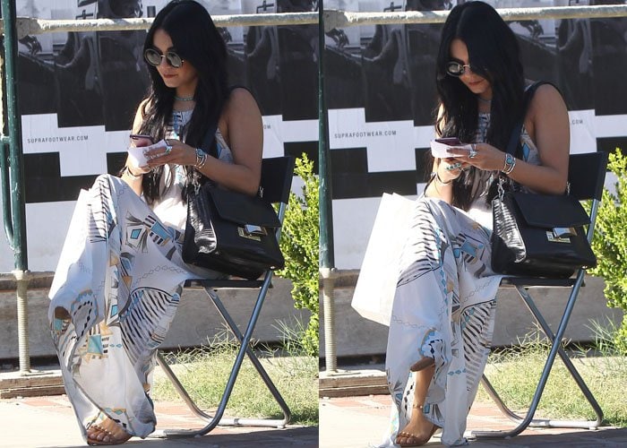 Vanessa Hudgens makes a trip to a hair salon in Beverly Hills
