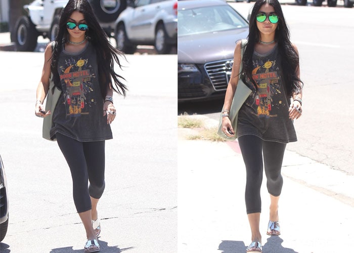 Vanessa Hudgens shows off her much longer hair