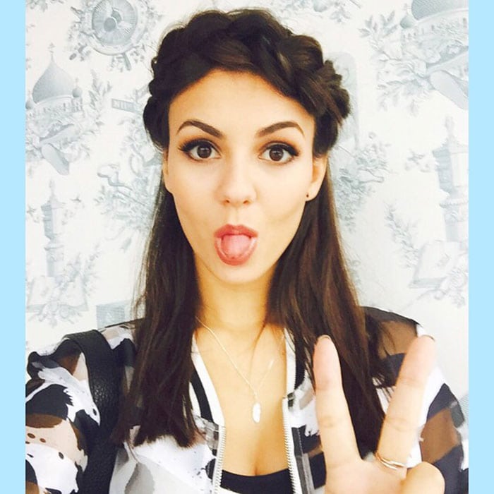 Victoria Justice's first time to try the crown braid hairstyle