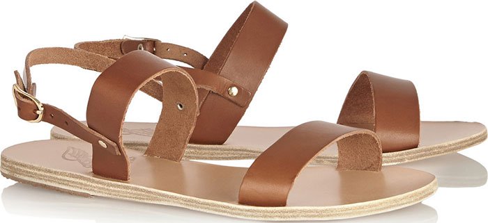 Ancient Greek Sandals "Clio" Flat Sandals Brown Leather