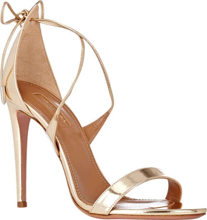 Aquazzura "Linda" Sandals Metallic Gold