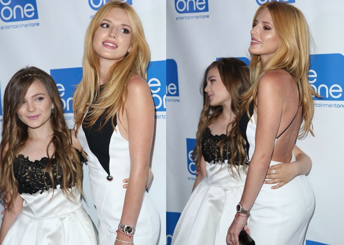 Actresses Chiara Aurelia (L) and Bella Thorne attend the premiere of Manis Film's "Big Sky"