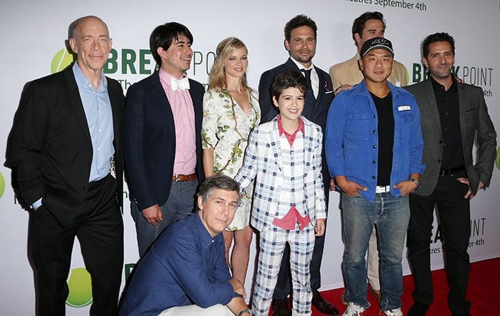 The cast, producers, writers, and director of "Break Point" at the special screening of the movie held at the TCL Chinese 6 Theatres in Los Angeles on August 27, 2015