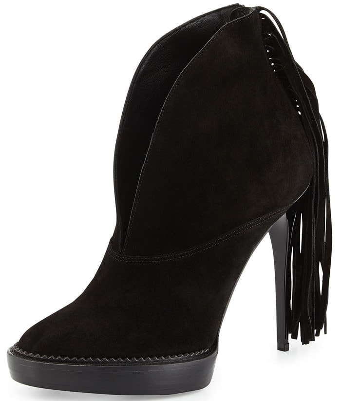 Burberry Nadie Suede Fringe Bootie