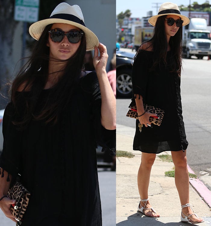 Cara Santana going out for lunch at Fig & Olive