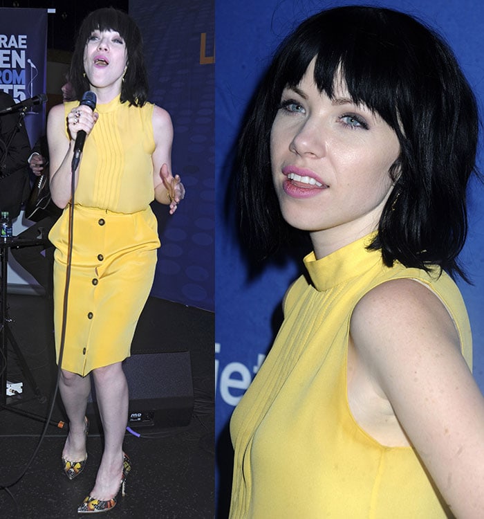 Carly Rae Jepsen performing for JetBlue's Live From T5 at John F. Kennedy International Airport