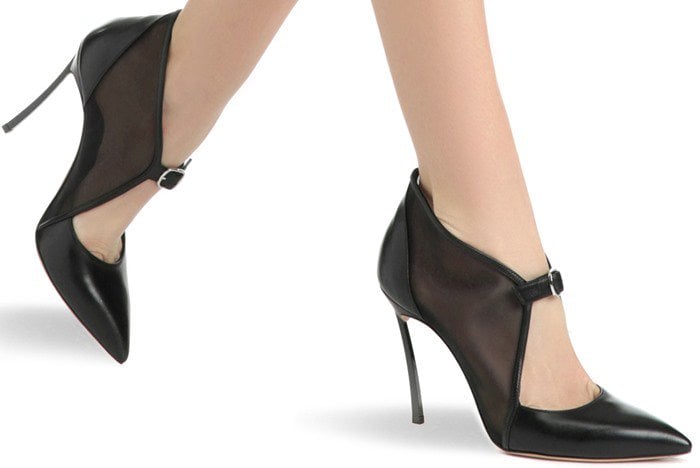 Black Supple Leather Casadei "Anniversary" Pumps