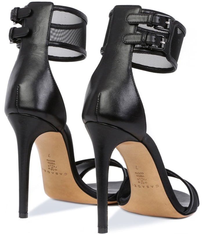 Casadei Black Sheer Ankle-Strap Sandals