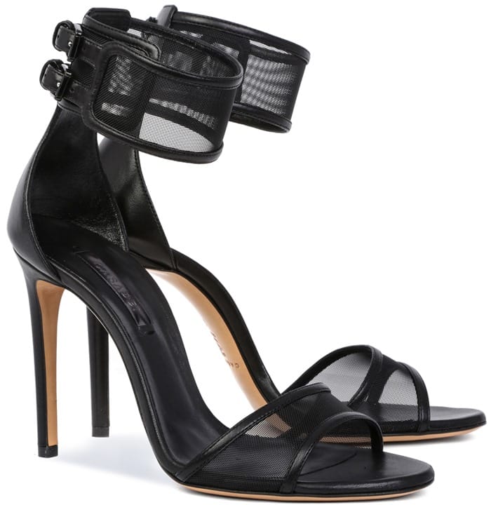 Casadei Black Sheer Ankle-Strap Sandals