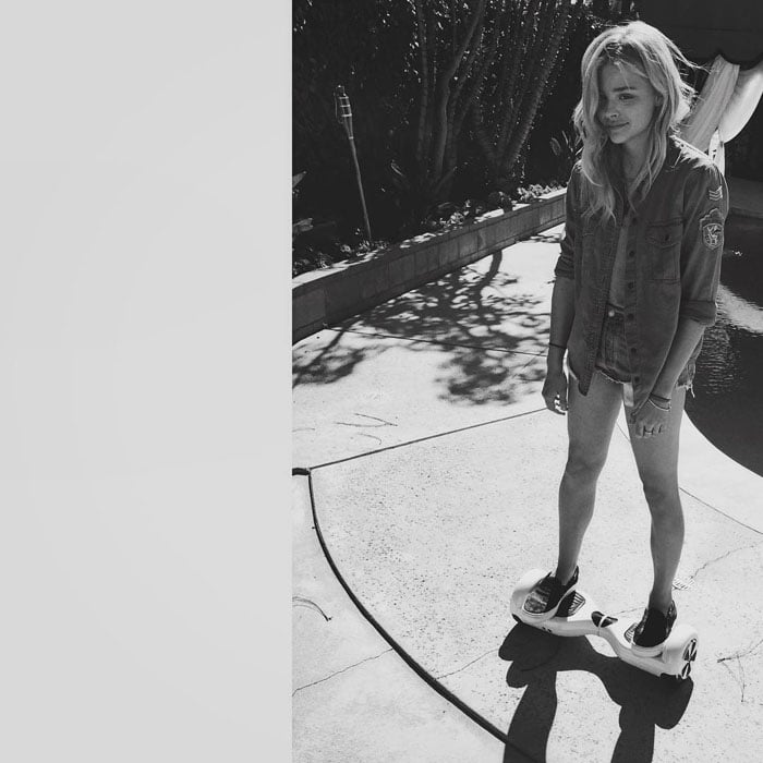 Chloë Moretz playing around in Beverly Hills