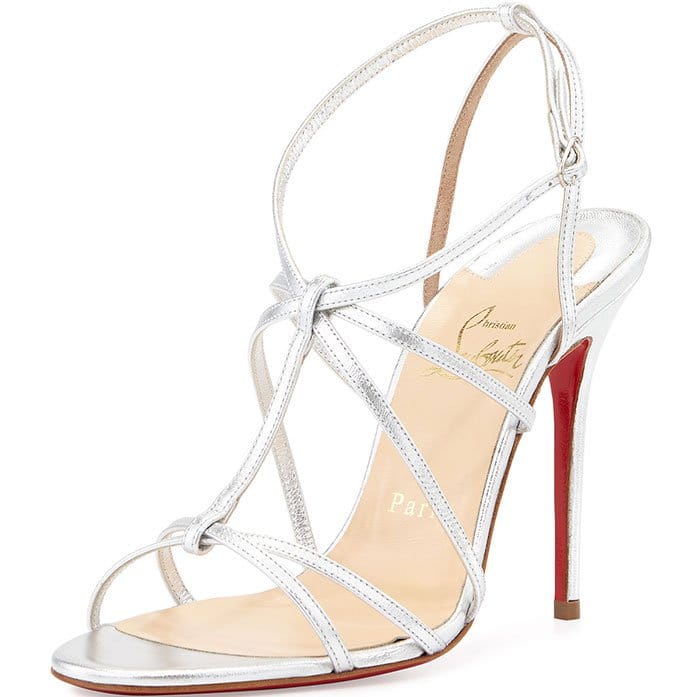 Christian Louboutin Metallic Crisscross Sandals