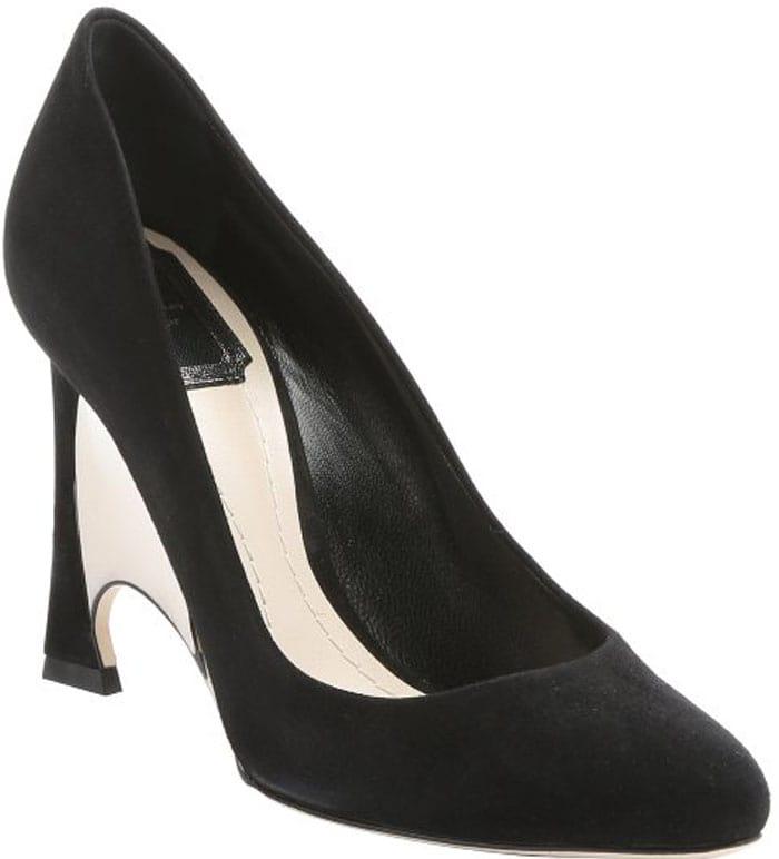 Christian Dior Black Suede 'Optique' Mirrored Wedge Heel Pumps