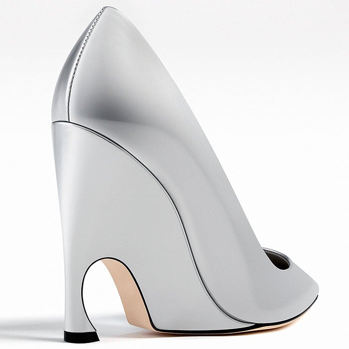 Dior silver metallic calfskin pumps