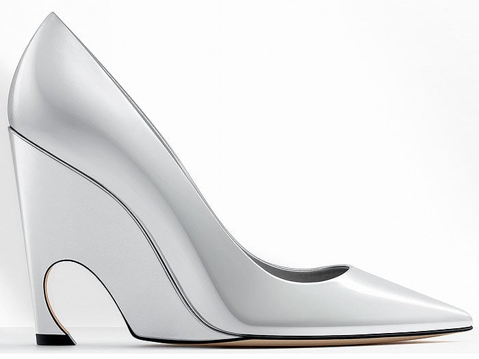 Dior silver metallic calfskin pumps