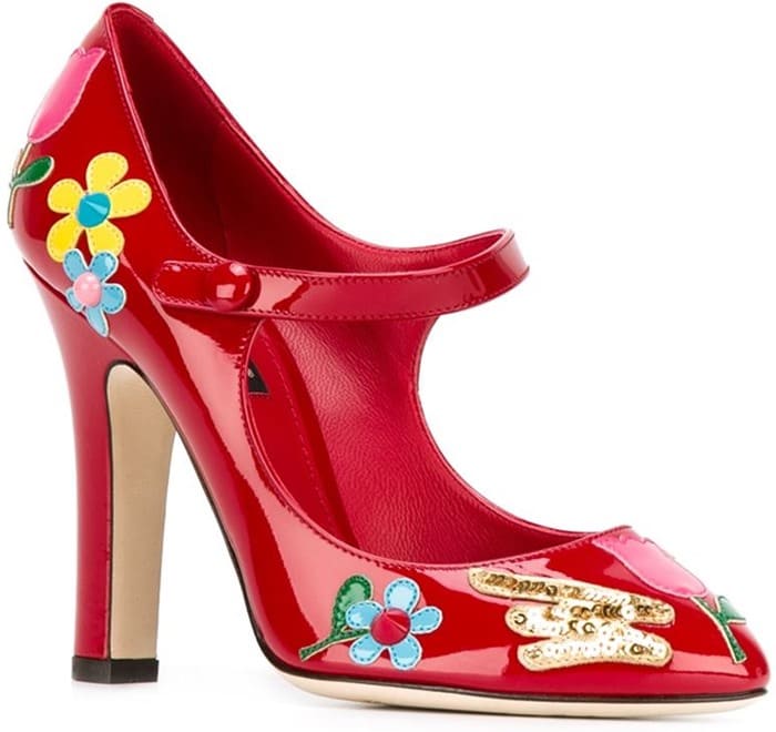 Dolce & Gabbana flower patch mary jane pumps