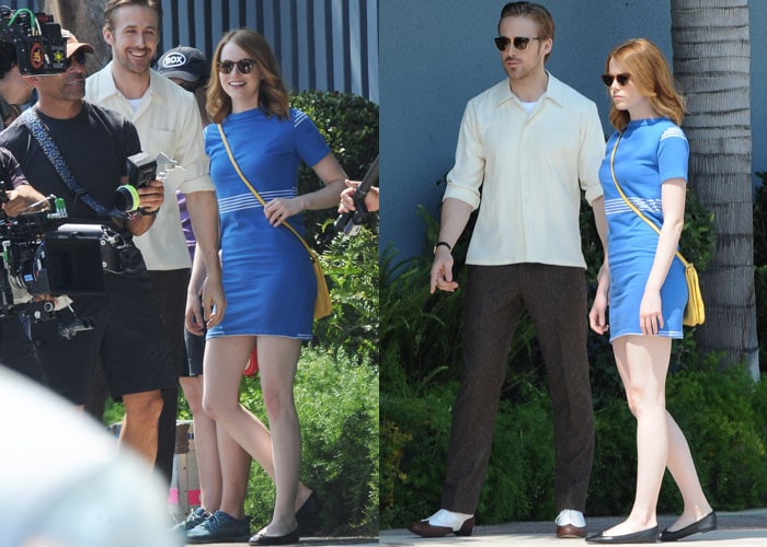 Emma Stone Films 'La La Land' in Repetto 'Cendrillon' Flats