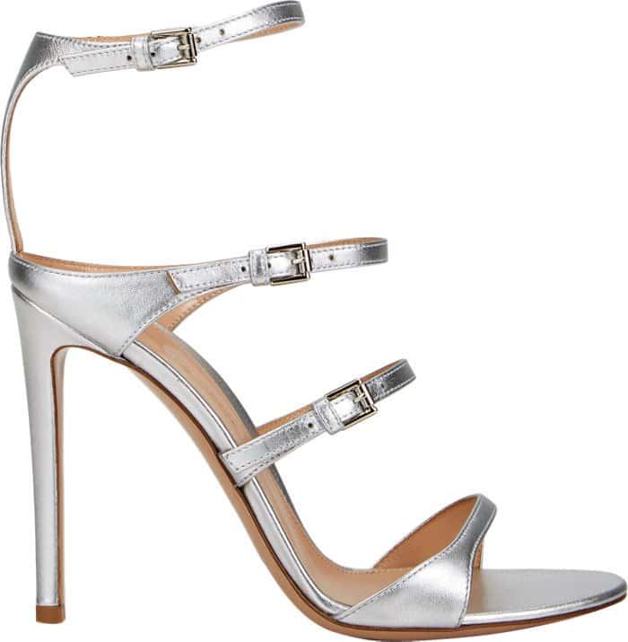 Gianvito Rossi Carey Triple-Strap Sandals Silver