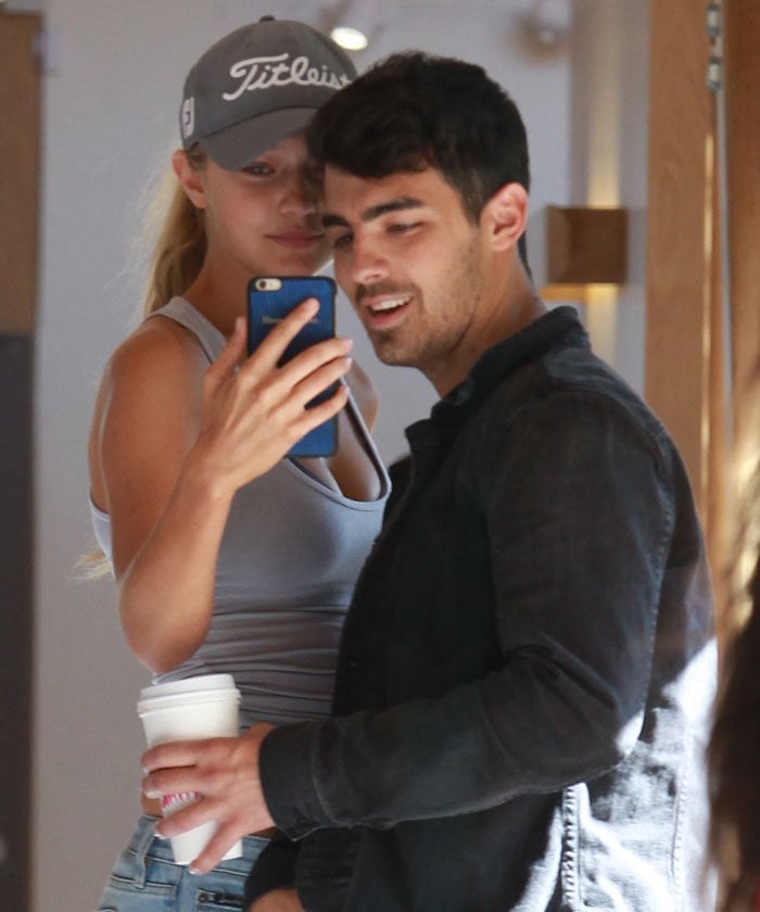 Joe Jonas and Gigi Hadid grab coffee and spend a day shopping in Beverly Hills on August 20, 2015