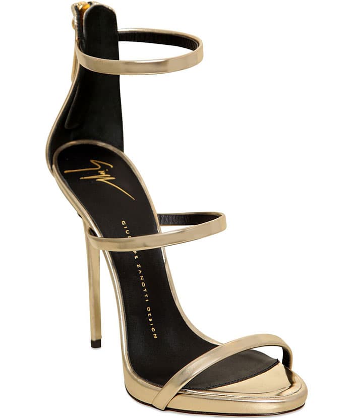 Giuseppe-Zanotti-Gold-Triple-Strap-Coline-Sandals