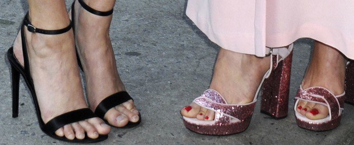 Greta Gerwig and Lola Kirke show off their feet in high heels