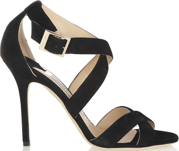 Jimmy Choo "Lottie" Sandals Black Suede