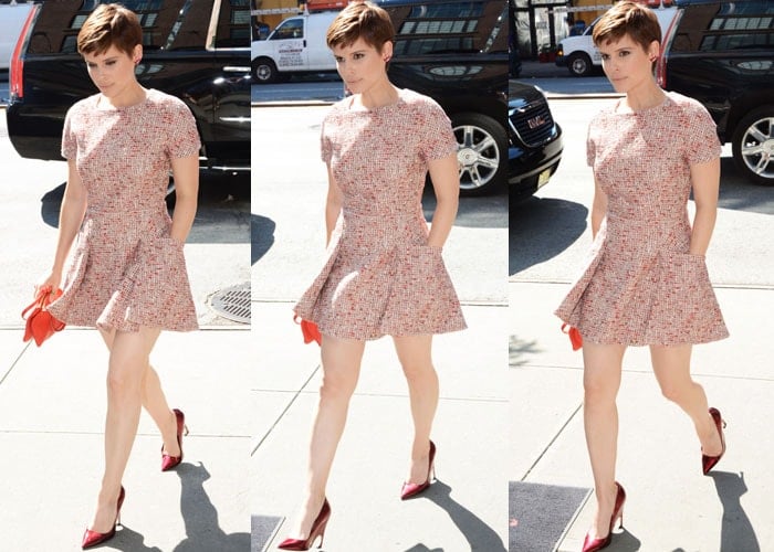 Kate Mara paraded her legs in a head-to-toe Dior look