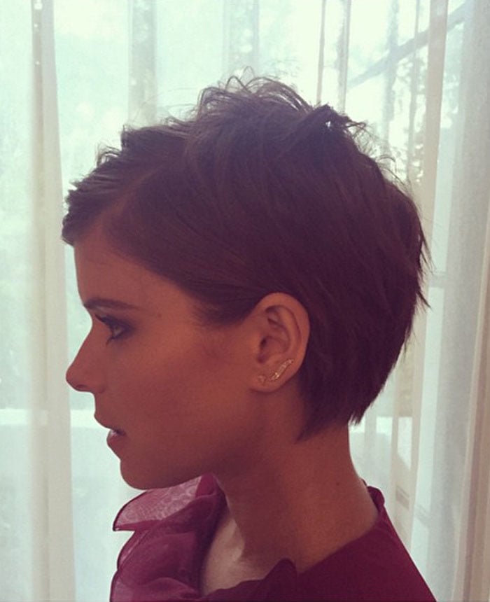 Celebrity hairstylist Mara Roszak shares Kate Mara's freshly cut pixie hair