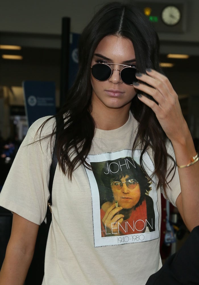 Kendall Jenner's John Lennon shirt from Fan Merchandise