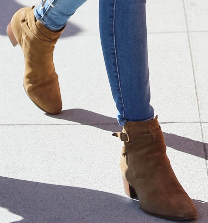 Kendall Jenner rocks Saint Laurent suede boots