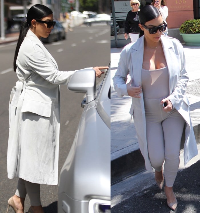 Kim Kardashian wears an all-nude outfit for an outing in Los Angeles