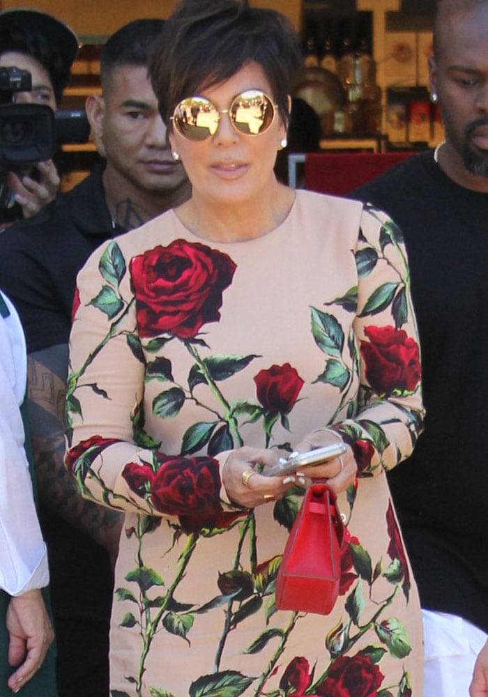 Kris Jenner arrives at a book signing for her cookbook titled"In The Kitchen With Kris" on August 29, 2015, at Williams-Sonoma The Commons in Los Angeles