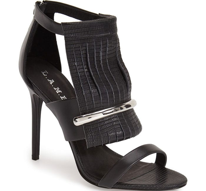 L.A.M.B. "Media" Sandals Black Lizard