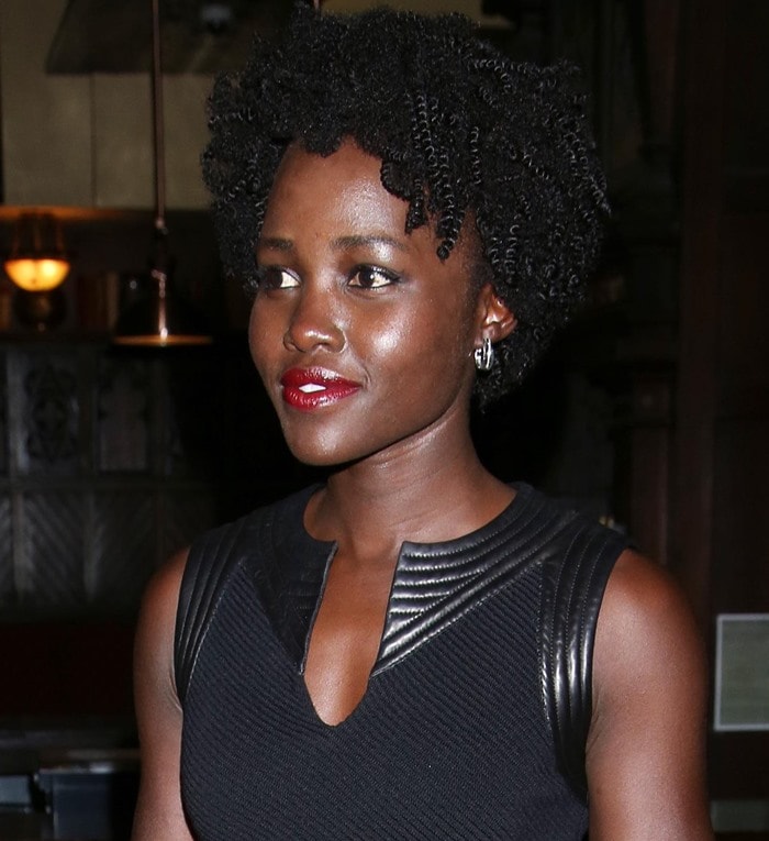 Lupita Nyong’o came dressed in a little black dress to the opening night after party for the new play Informed Consent on Tuesday at Tir Na Nog restaurant in New York City