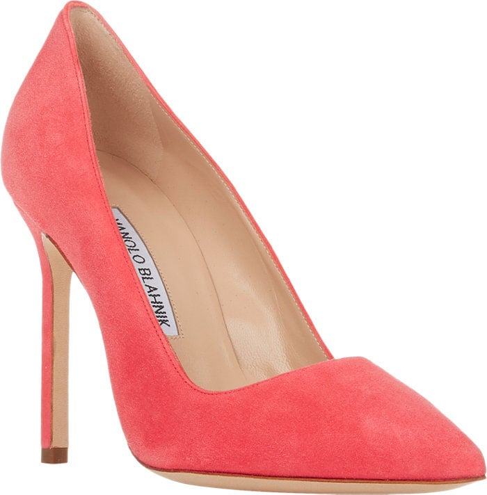 Manolo Blahnik BB Suede Pumps Coral