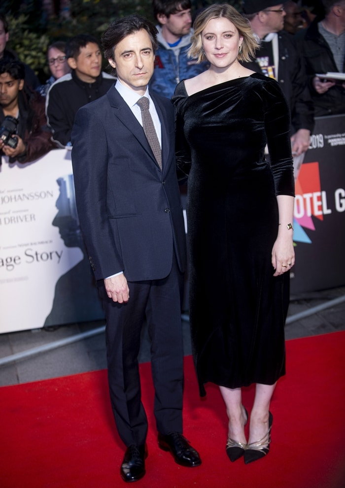 Noah Baumbach and his girlfriend Greta Gerwig at the UK premiere of "Marriage Story"