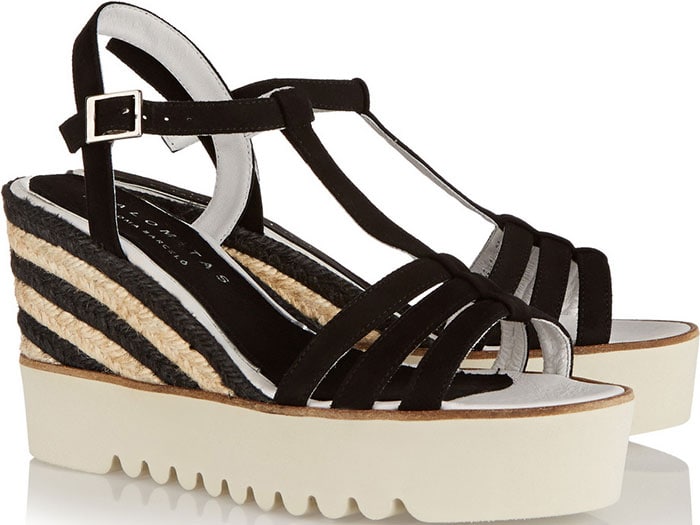 Paloma Barcelo Suede Espadrille Wedge Sandals