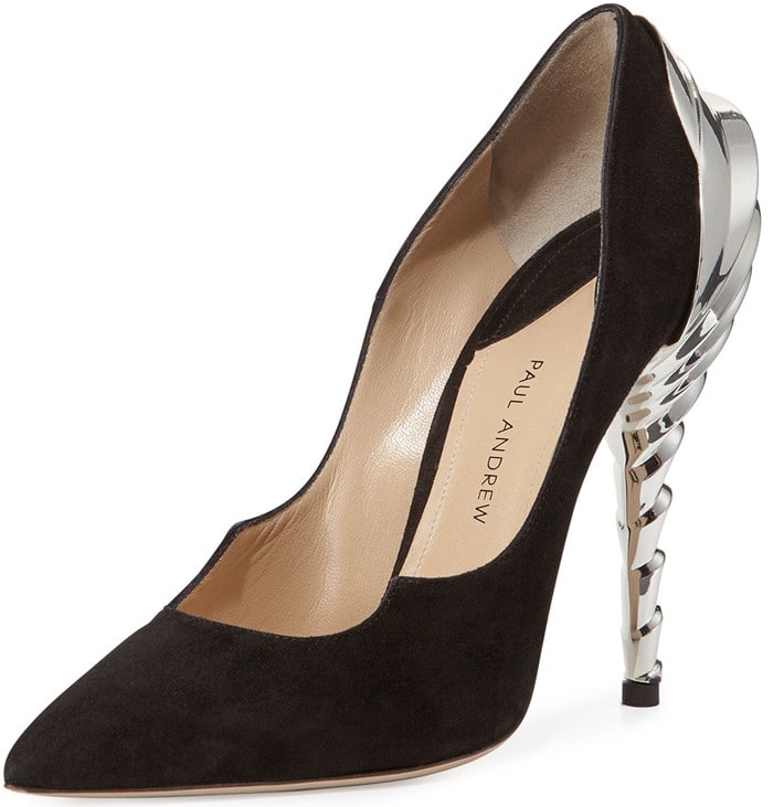 Paul Andrew Suede Chrysler Heel Pump