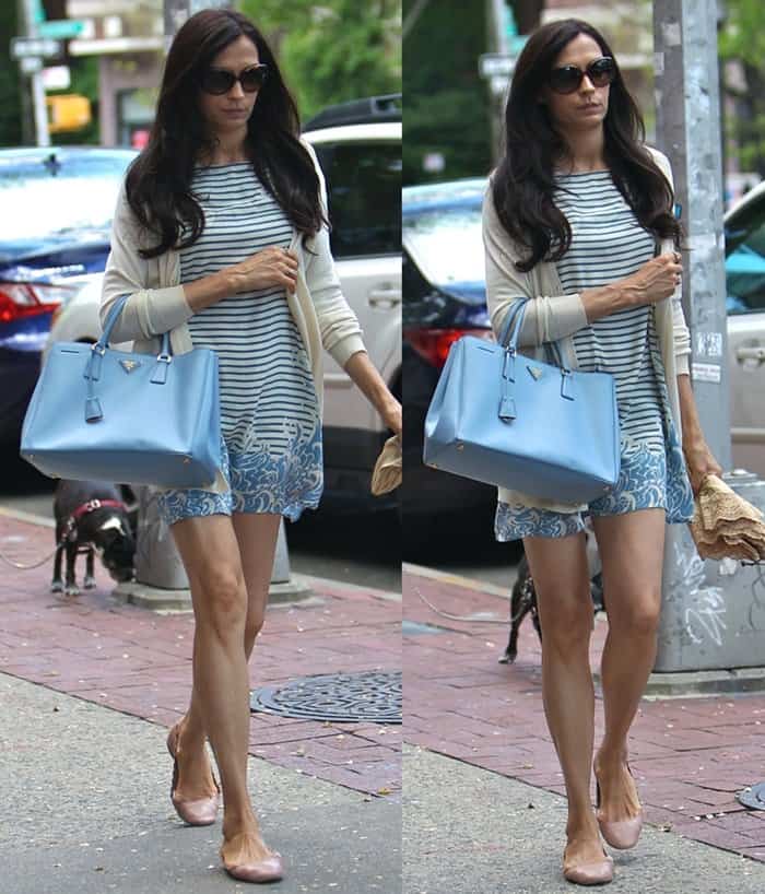 Famke Janssen spotted leaving Bar Pitti in West Village, New York City, on May 25, 2014
