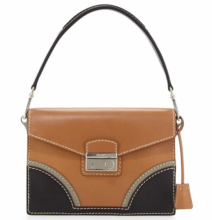 Prada Vachetta Bicolor Shoulder Bag