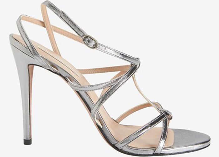 Pura Lopez Crisscross Silver-Metallic-Strap Sandals