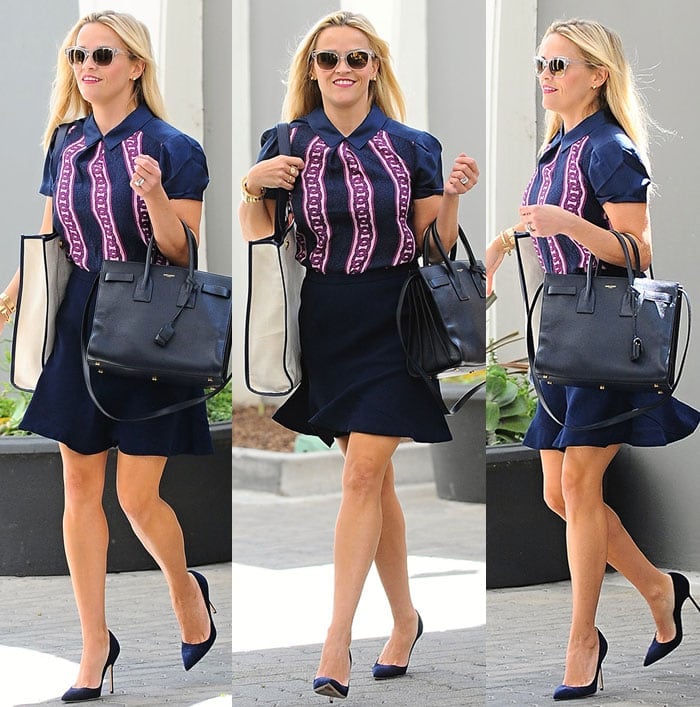 Reese Witherspoon carried a Totes Y'all tote from Draper James