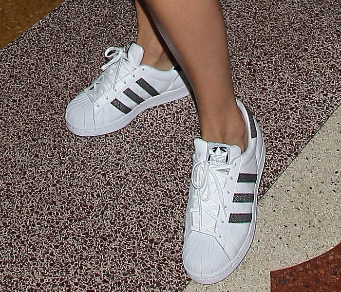 Rita Ora wearing the adidas Originals x Rita Ora "Superstar" sneakers
