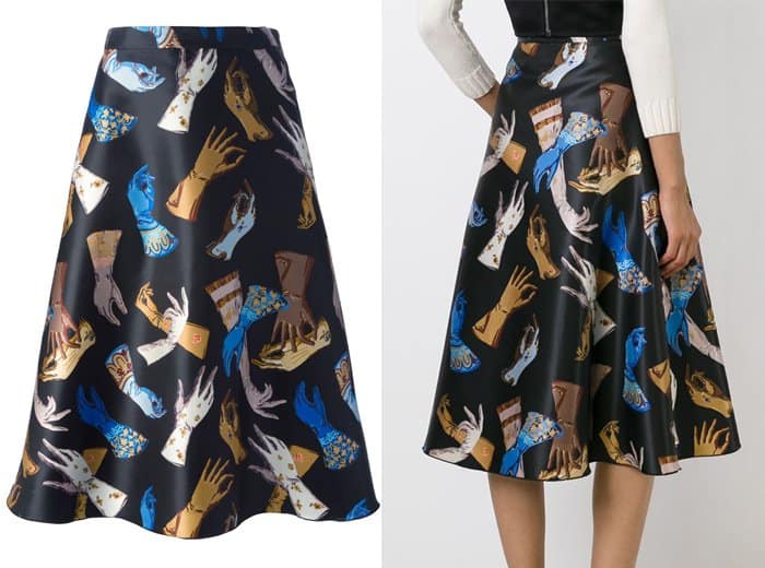 Rochas Glove Print Midi Skirt