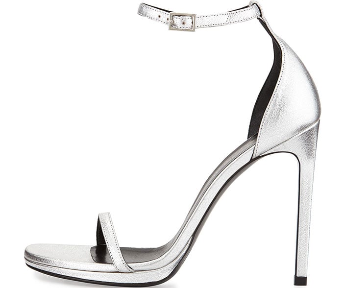 Saint Laurent Jane Metallic Ankle Strap Sandals